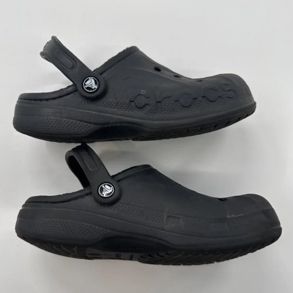Crocs Dual Comfort Fleece Lined Crocs Womens 7 Blue Clogs Mens 5 Casual - Picture 7 of 12